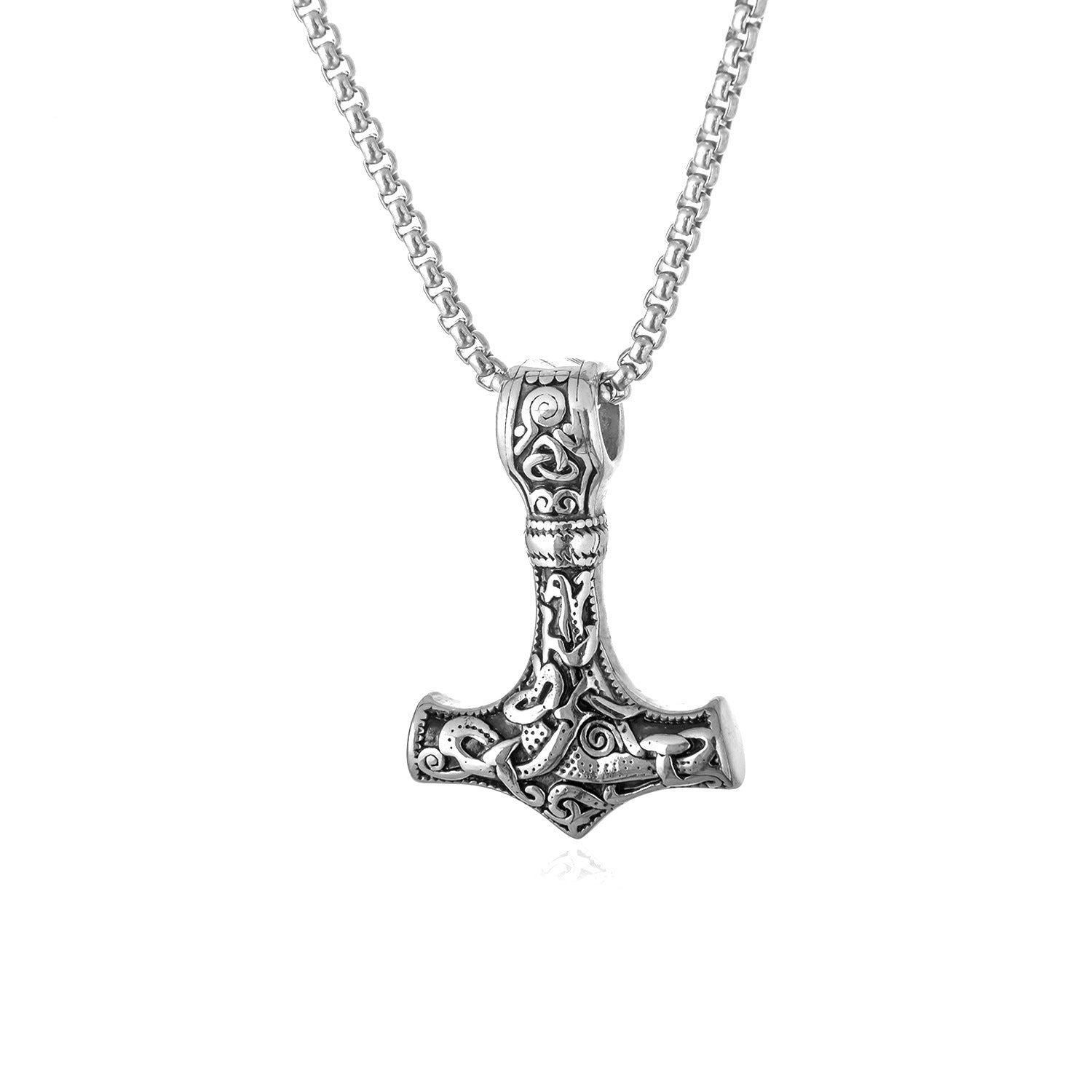 Wholesale Vintage Titanium Snake Gemstone Pendant Necklace